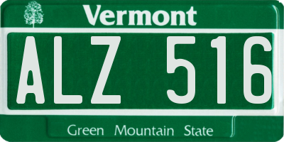 VT license plate ALZ516