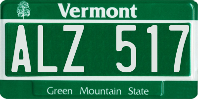 VT license plate ALZ517