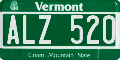 VT license plate ALZ520