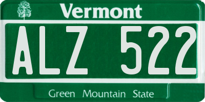 VT license plate ALZ522