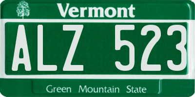 VT license plate ALZ523