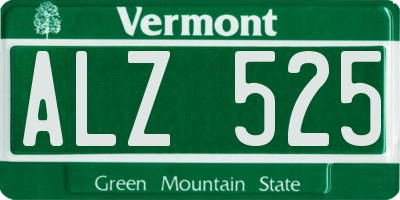 VT license plate ALZ525