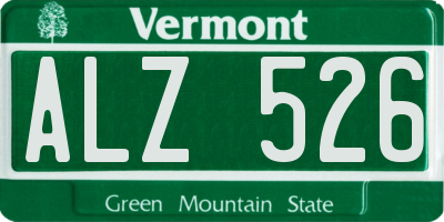 VT license plate ALZ526