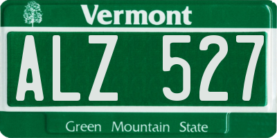 VT license plate ALZ527
