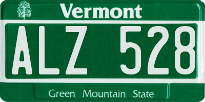 VT license plate ALZ528