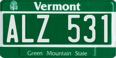 VT license plate ALZ531