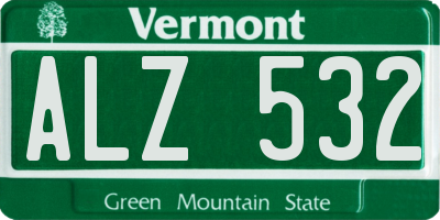 VT license plate ALZ532