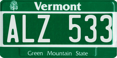 VT license plate ALZ533