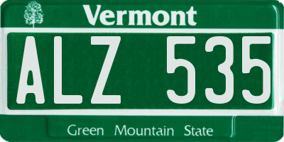 VT license plate ALZ535