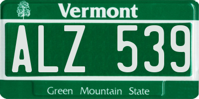 VT license plate ALZ539