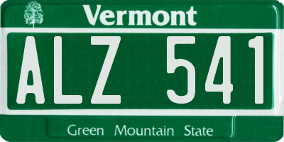 VT license plate ALZ541