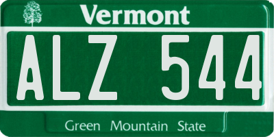 VT license plate ALZ544