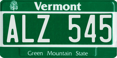 VT license plate ALZ545