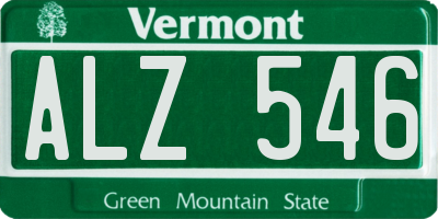 VT license plate ALZ546