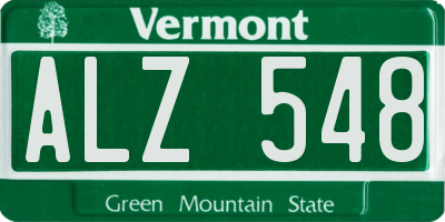 VT license plate ALZ548