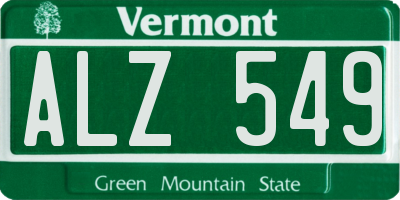 VT license plate ALZ549