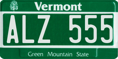 VT license plate ALZ555
