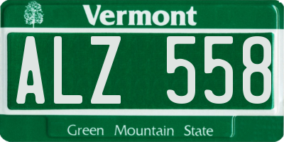 VT license plate ALZ558