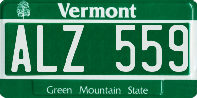 VT license plate ALZ559