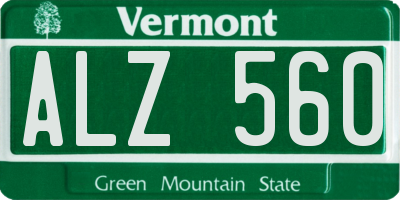 VT license plate ALZ560
