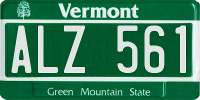 VT license plate ALZ561