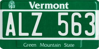 VT license plate ALZ563