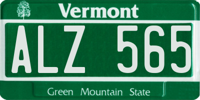 VT license plate ALZ565