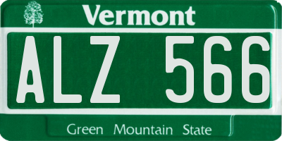 VT license plate ALZ566