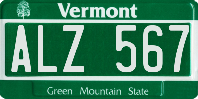 VT license plate ALZ567