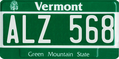 VT license plate ALZ568