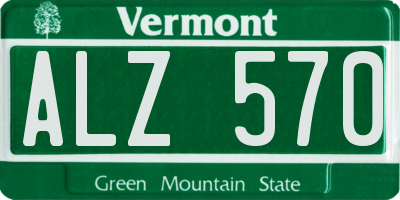VT license plate ALZ570