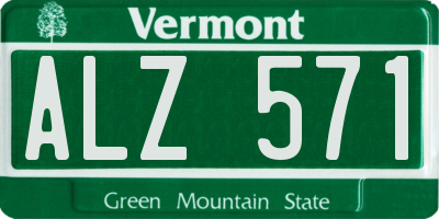 VT license plate ALZ571