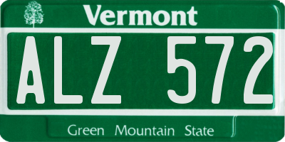 VT license plate ALZ572