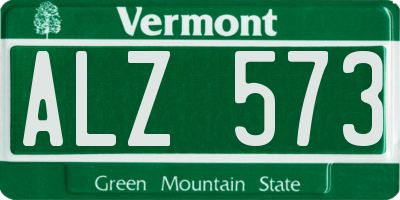 VT license plate ALZ573