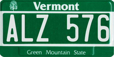 VT license plate ALZ576