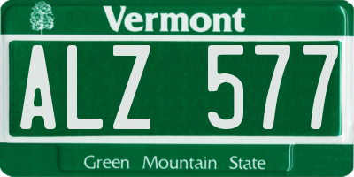 VT license plate ALZ577