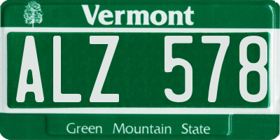 VT license plate ALZ578