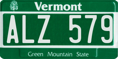 VT license plate ALZ579