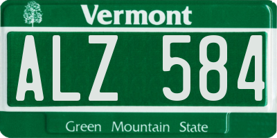 VT license plate ALZ584