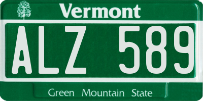 VT license plate ALZ589