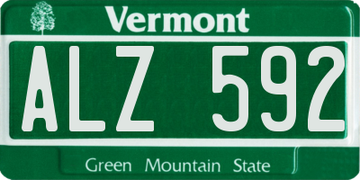 VT license plate ALZ592