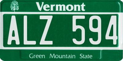 VT license plate ALZ594