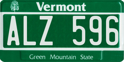 VT license plate ALZ596