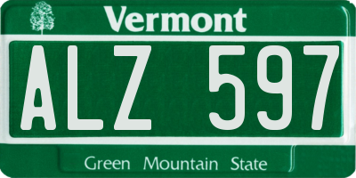 VT license plate ALZ597