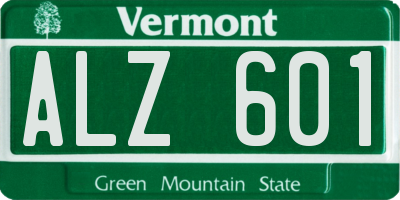 VT license plate ALZ601