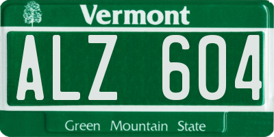 VT license plate ALZ604
