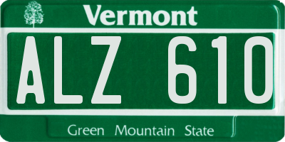 VT license plate ALZ610