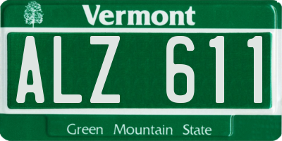 VT license plate ALZ611