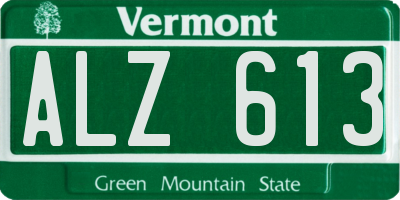 VT license plate ALZ613