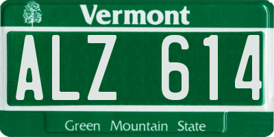 VT license plate ALZ614